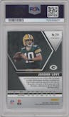 Jordan Love from the 2020 Panini Mosaic set featuring a No Huddle Silver parallel graded by PSA and given an overall grade of 10.