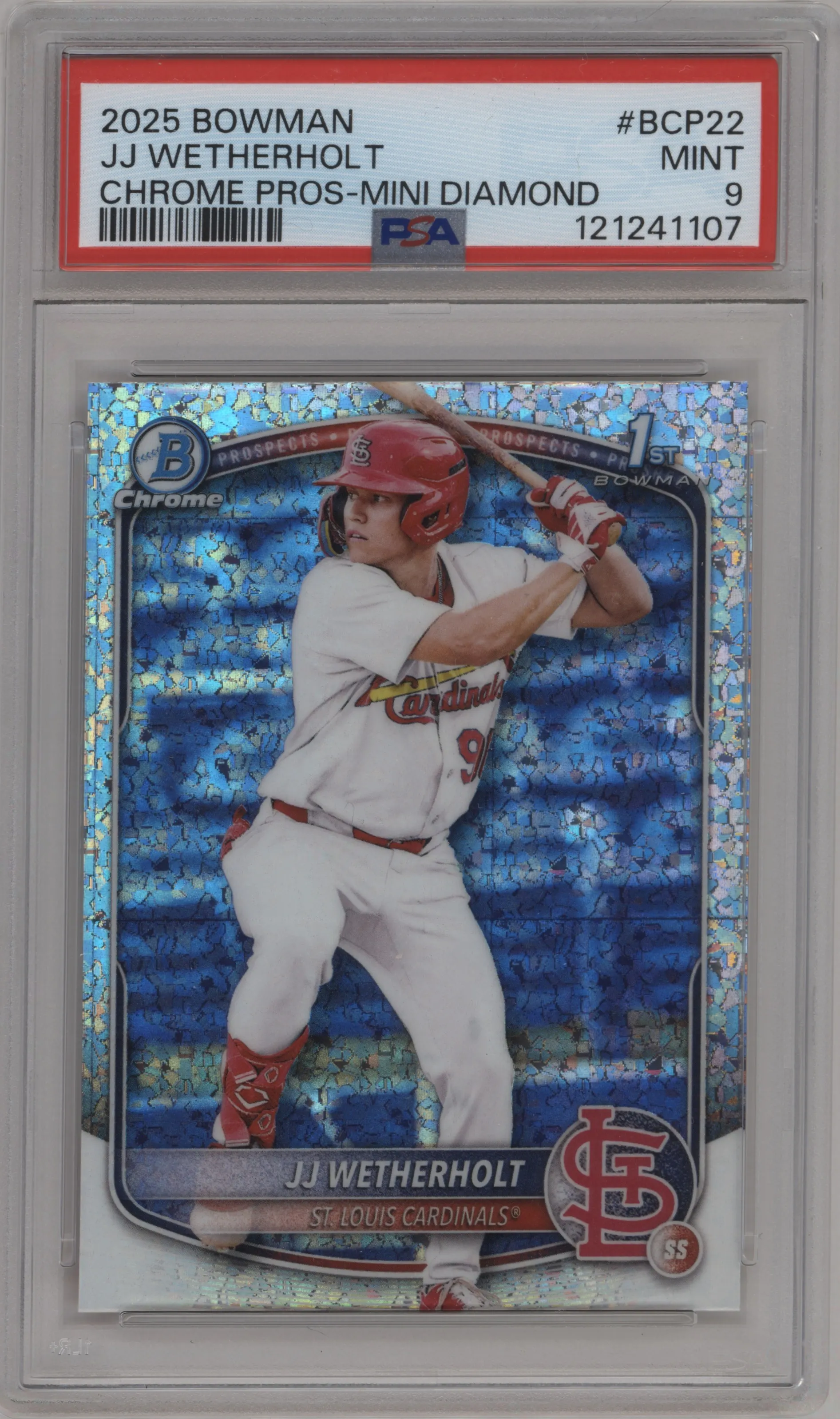 2025 Bowman Chr.Pros JJ Wetherholt Mini-Diamond Refractor PSA 9