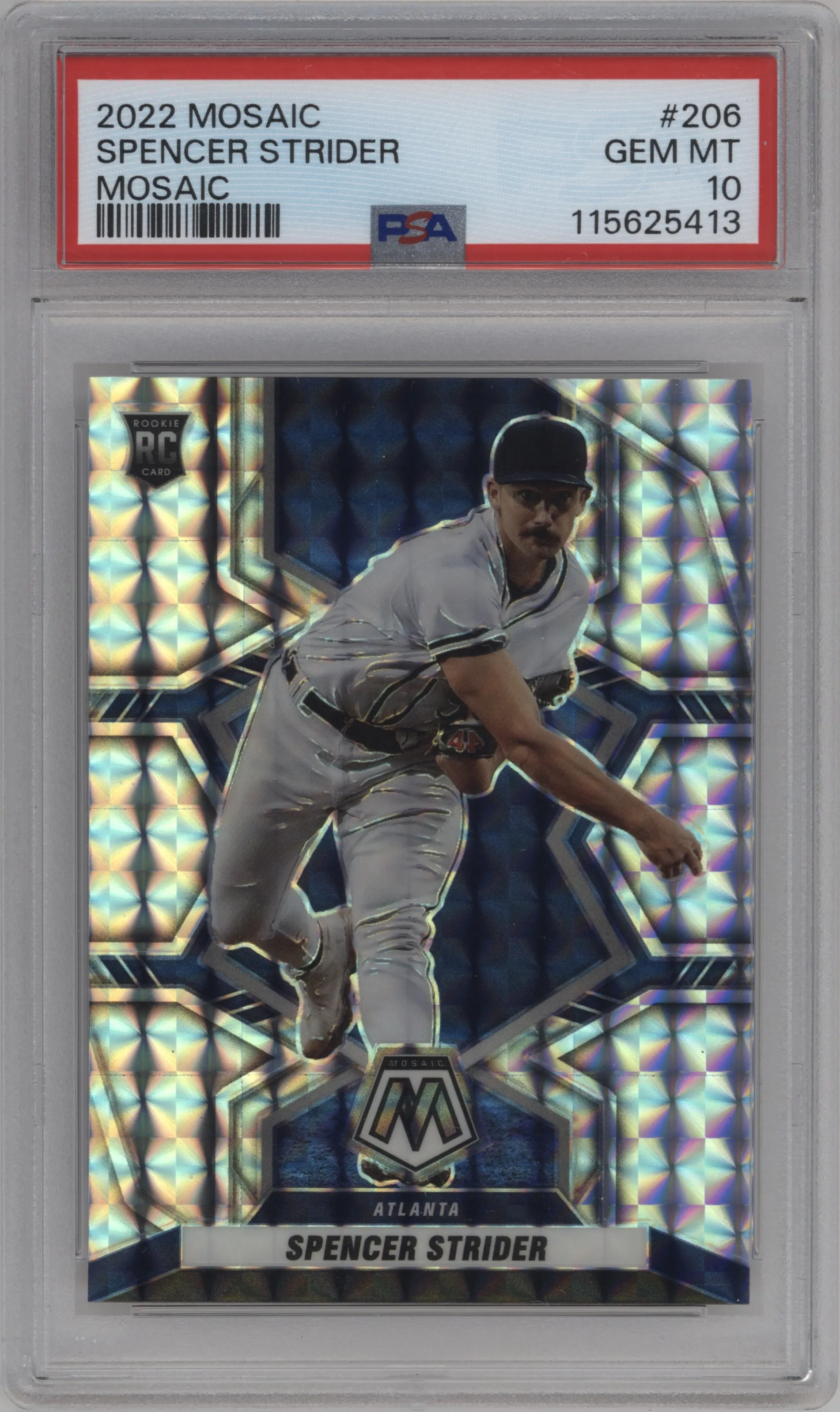 2022 Panini Mosaic Spencer Strider Mosaic PSA 10