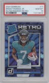 Brian Thomas Jr. from the 2024 Donruss set graded by PSA and given an overall grade of 10.