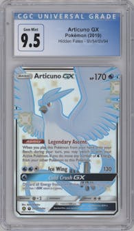Articuno GX from the 2019 Pokemon S&M  set graded by CSG and given an overall grade of 9.5.