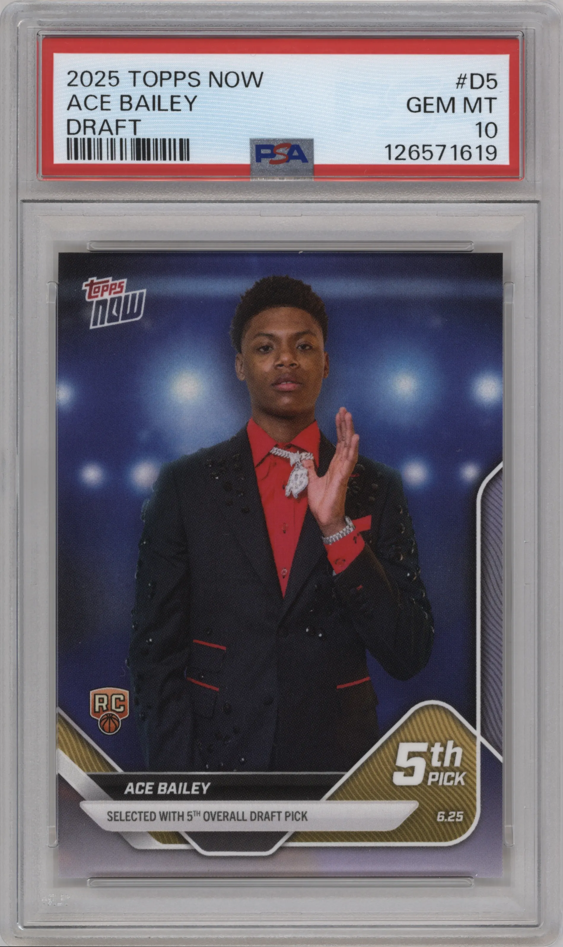 2025 Topps Now Ace Bailey PSA 10