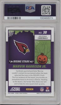 Marvin Harrison Jr. from the 2024 Score-a-Treat set featuring a Bats parallel graded by PSA and given an overall grade of 10.