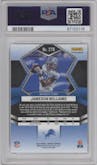 Jameson Williams from the 2022 Panini Mosaic set featuring a Reactive Orange parallel graded by PSA and given an overall grade of 10.