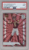 Jayden Daniels from the 2024 Panini Donruss Elite set featuring a Aspiration Shimmer parallel graded by PSA and given an overall grade of 9.