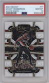 Scoot Henderson from the 2023-24 Panini Select  set featuring a Disco White parallel graded by PSA and given an overall grade of 10.