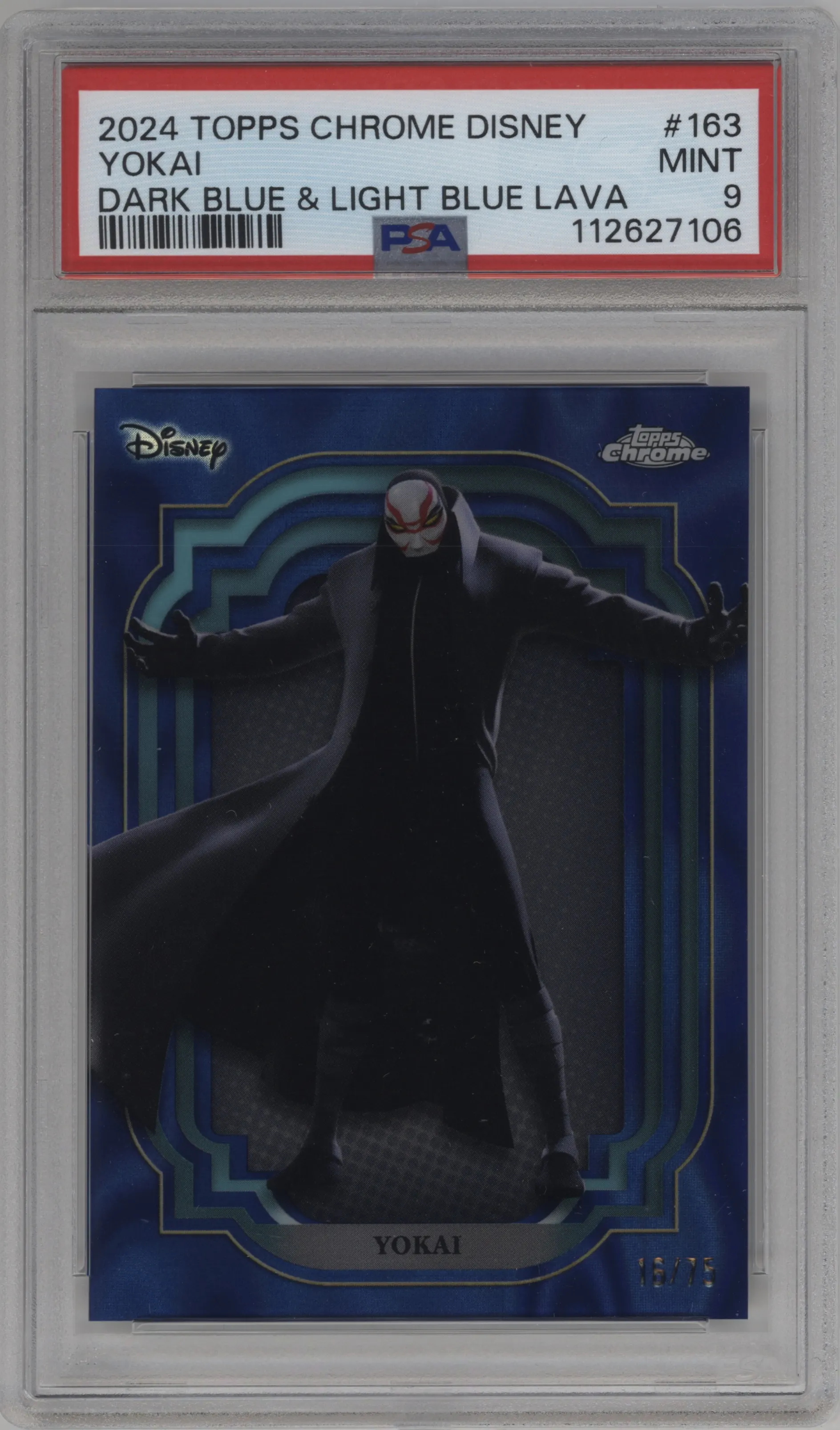 2024 Topps Chrome Disney Yokai Dark Blue/Light Blue Lava PSA 9