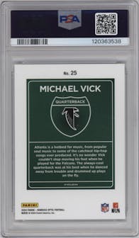 Michael Vick from the 2024 Donruss Optic set graded by PSA and given an overall grade of 9.