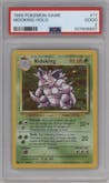 Nidoking from the 1999 Pokemon set graded by PSA and given an overall grade of 2.