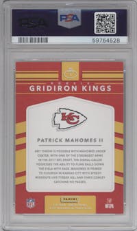 Patrick Mahomes II from the 2017 Panini Donruss set graded by PSA and given an overall grade of 10.
