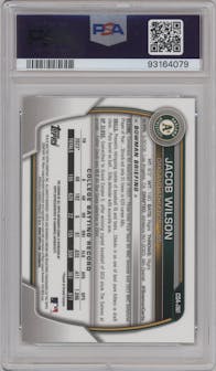 Jacob Wilson from the 2023 Bowman Draft set graded by PSA and given an overall grade of 9.