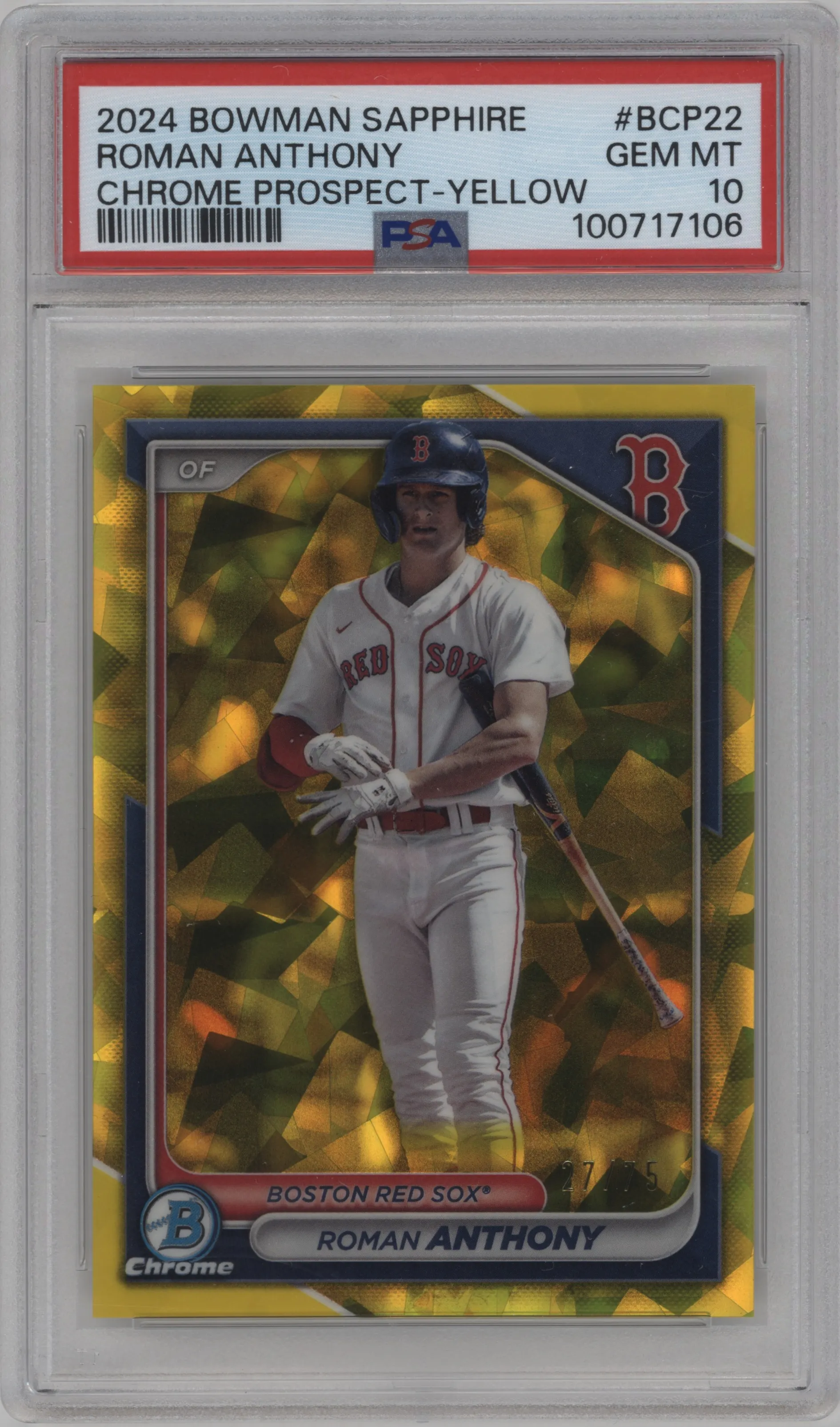 2024 Bowman Sapphire Edition Roman Anthony Yellow #BCP-22 PSA 10