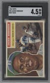 Jackie Robinson from the 1956 Topps set featuring a Gray Back parallel graded by SGC and given an overall grade of 4.5.