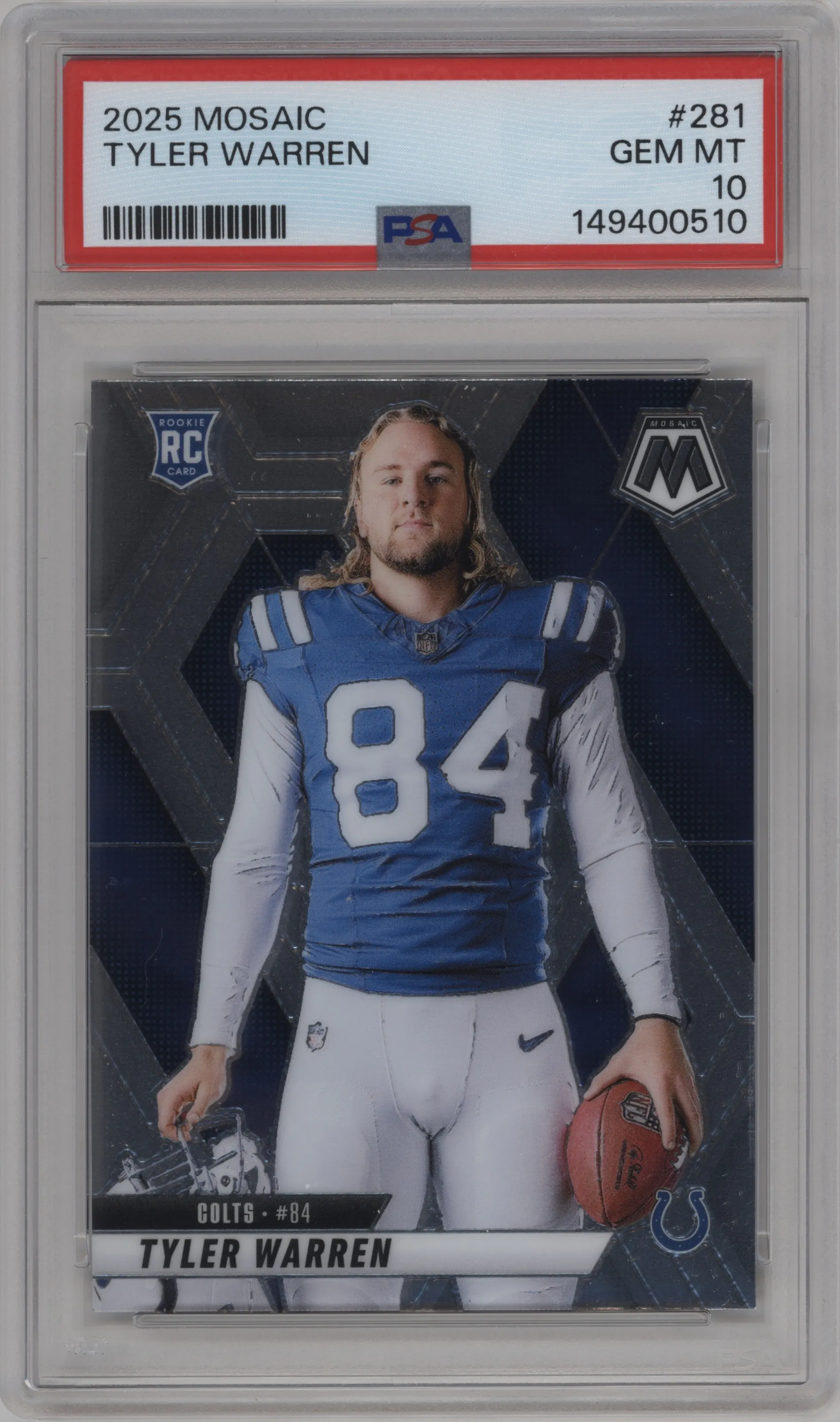 2025 Panini Mosaic Rke.Variation Tyler Warren #281 PSA 10