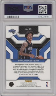 Paolo Banchero from the 2022-23 Panini Prizm  set graded by PSA and given an overall grade of 10.