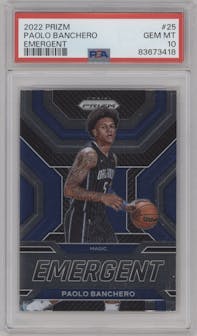 Paolo Banchero from the 2022-23 Panini Prizm  set graded by PSA and given an overall grade of 10.