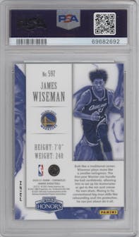 James Wiseman from the 2020-21 Panini Chronicles set featuring a Teal parallel graded by PSA and given an overall grade of 9.