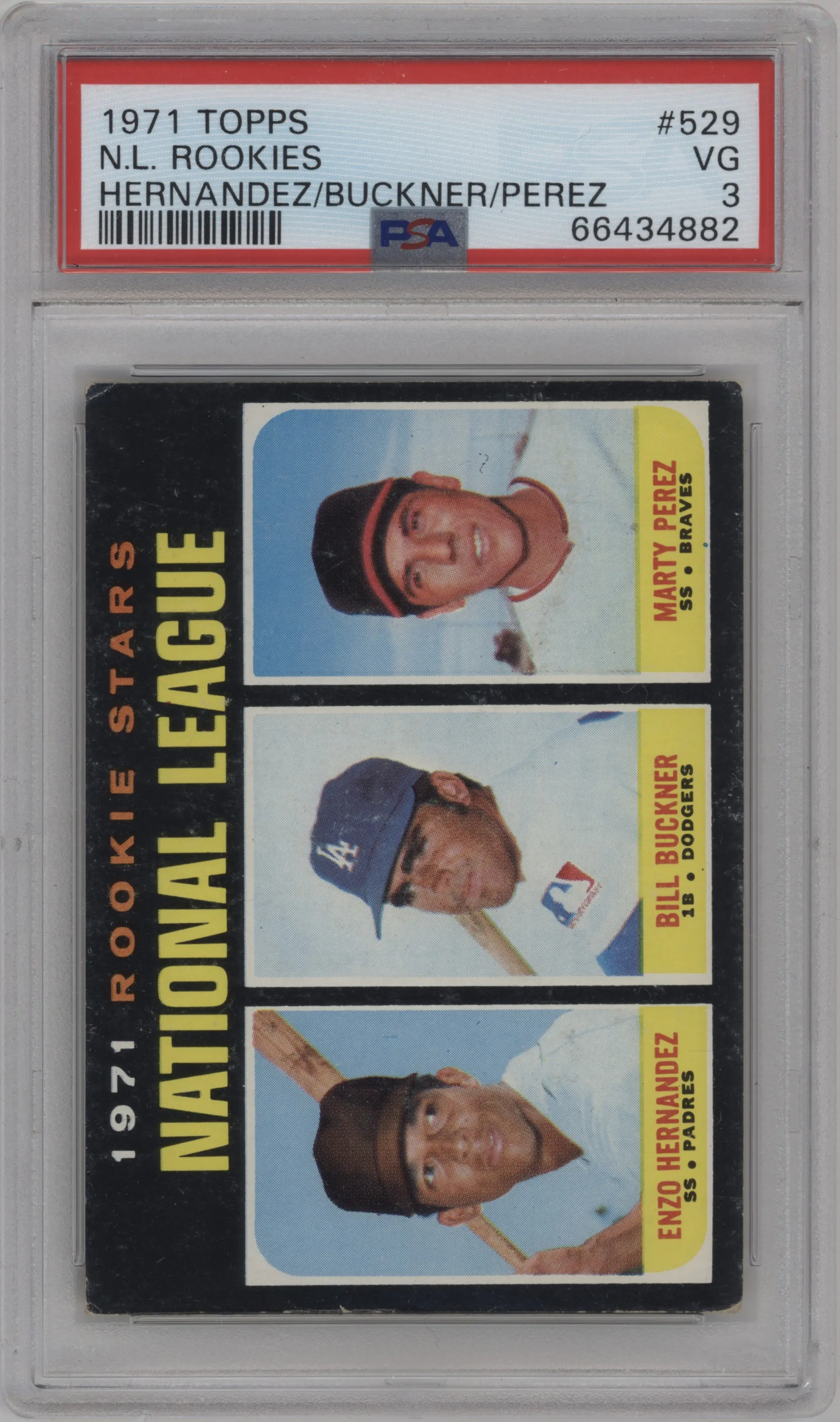 1971 Topps Enzo Hernandez / Bill Buckner / Marty Perez PSA VERY GOOD 3 #529 PSA 3