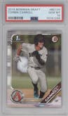 Corbin Carroll from the 2019 Bowman Draft set graded by PSA and given an overall grade of 10.