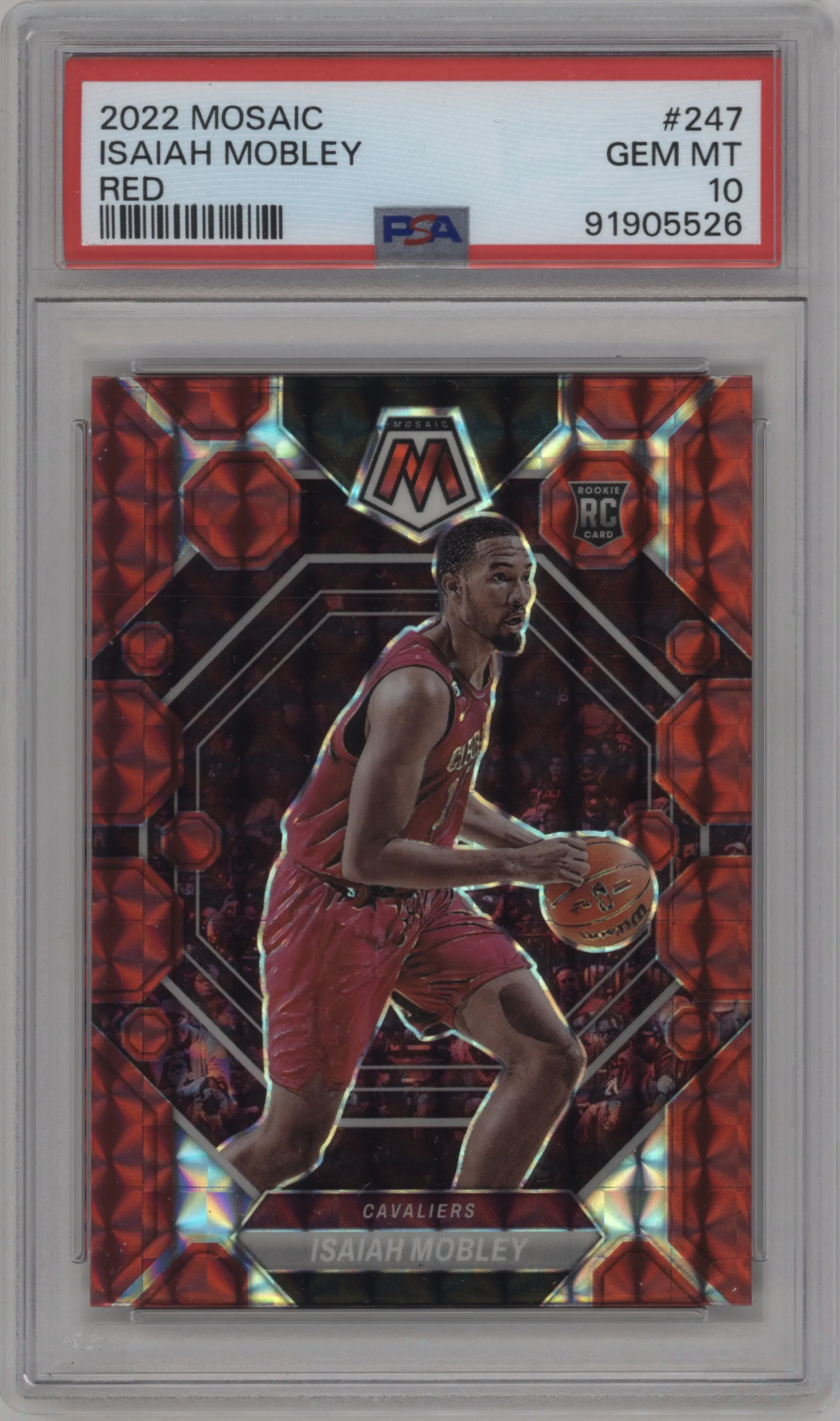 2022 Panini Mosaic Isaiah Mobley Red Mosaic PSA 10