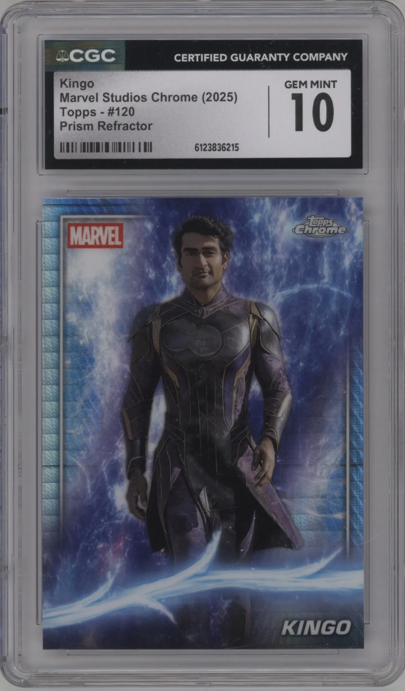 2025 Topps Chrome Marvel Studios Kingo Prism Refractor #120 CGC 10