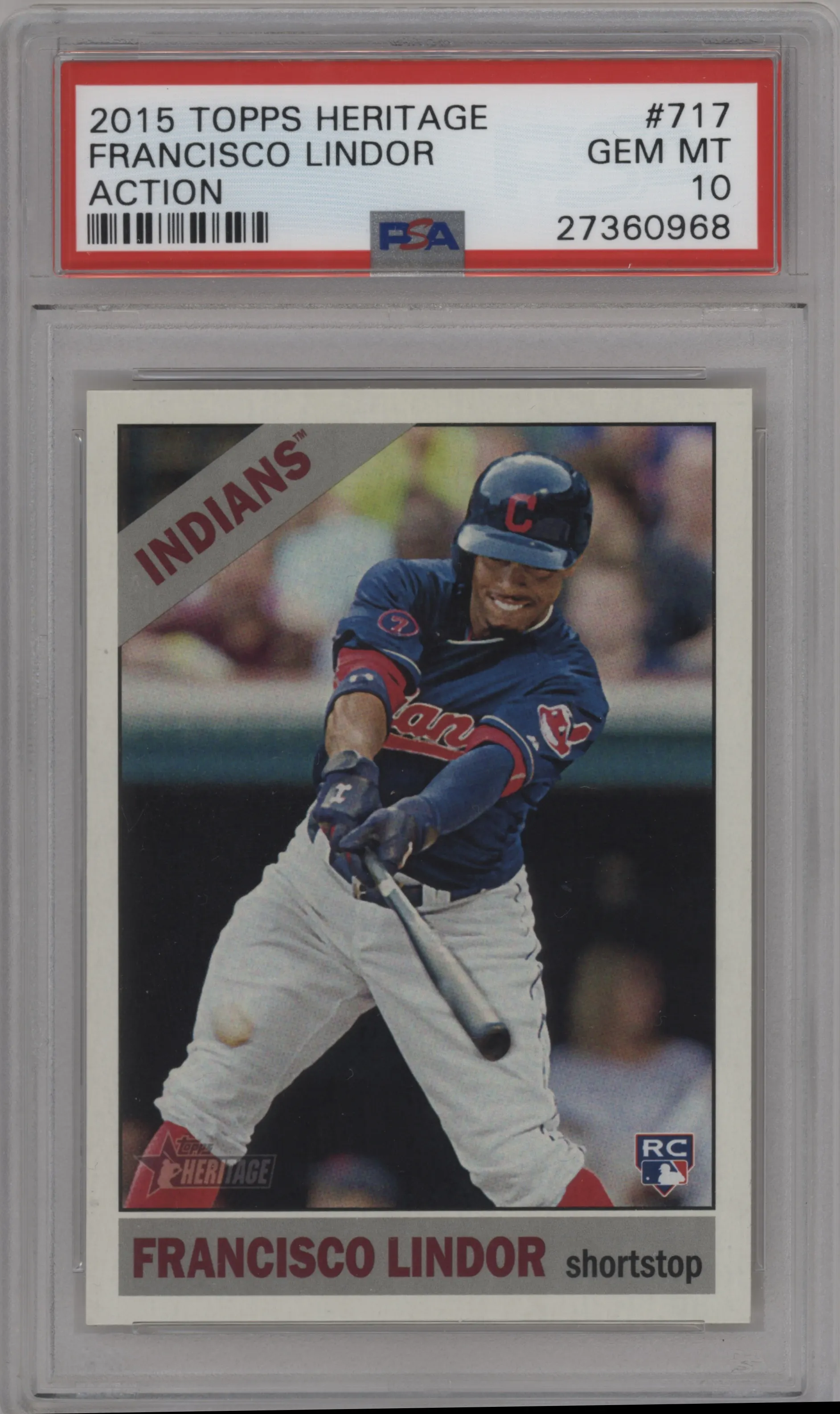 2015 Topps Heritage High Number Action Image Variation Francisco Lindor PSA 10