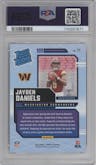 Jayden Daniels from the 2024 Donruss set graded by PSA and given an overall grade of 10.