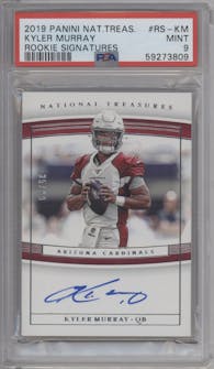 Kyler Murray from the 2019 Panini National Treasures set graded by PSA and given an overall grade of 9.