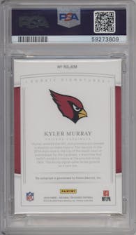 Kyler Murray from the 2019 Panini National Treasures set graded by PSA and given an overall grade of 9.