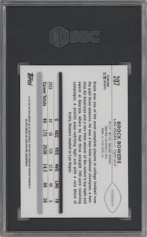 Brock Bowers from the 2024 Topps Chrome set featuring a X-Fractor parallel graded by SGC and given an overall grade of 10.