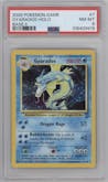Gyarados from the 2000 Pokemon set graded by PSA and given an overall grade of 8.