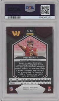 Jayden Daniels from the 2024 Panini Mosaic set graded by PSA and given an overall grade of 9.