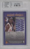 Michael Jordan from the 1994-95 Topps Finest  set featuring a Refractor parallel graded by Beckett and given an overall grade of 8.5.