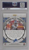 Amon-Ra St. Brown from the 2023 Panini Obsidian set featuring a Electric Etch Orange  parallel graded by PSA and given an overall grade of 9.