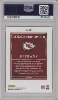 Patrick Mahomes II from the 2024 Donruss Optic set graded by PSA and given an overall grade of 10.
