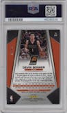 Devin Booker from the 2017-18 Panini Prizm  set featuring a Blue Ice parallel graded by PSA and given an overall grade of 9.
