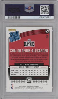 Shai Gilgeous-Alexander from the 2018-19 Panini Donruss Optic set featuring a Shock parallel graded by PSA and given an overall grade of 10.