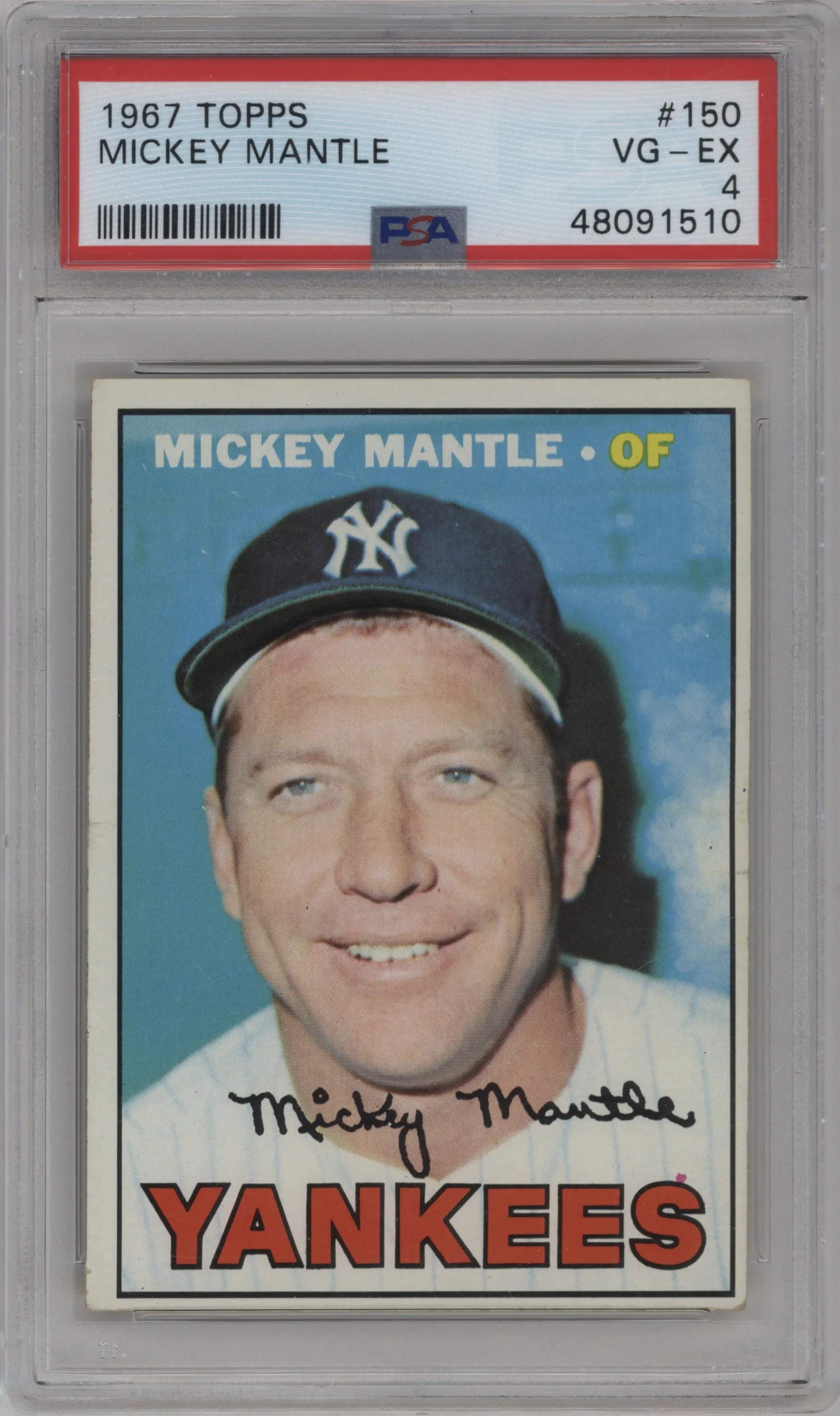 1967 Topps Mickey Mantle #150 PSA 4