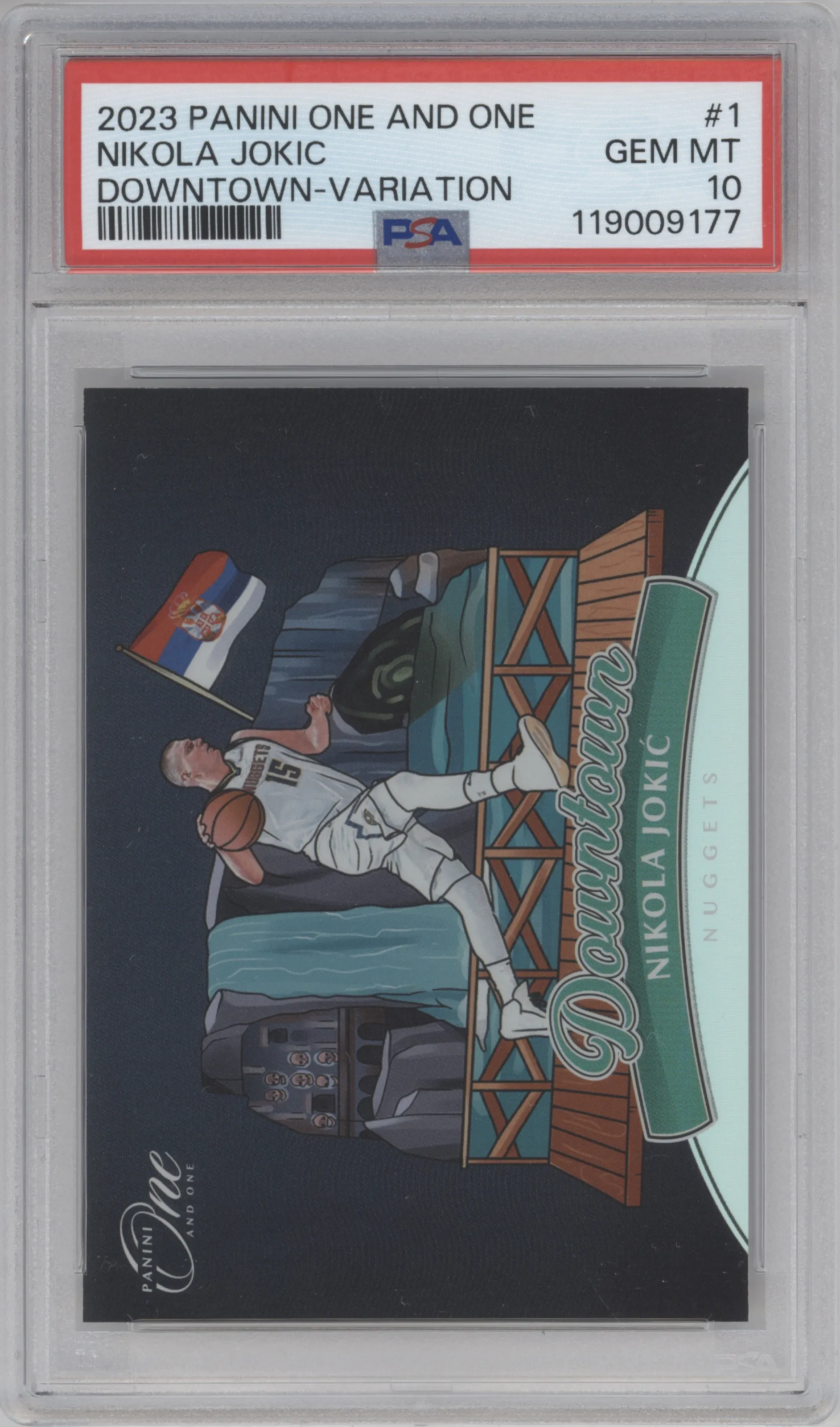2023 Panini One and One Downtown Var. Nikola Jokic #1 PSA 10