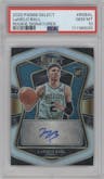 LaMelo Ball from the 2020-21 Panini Select  set graded by PSA and given an overall grade of 10.
