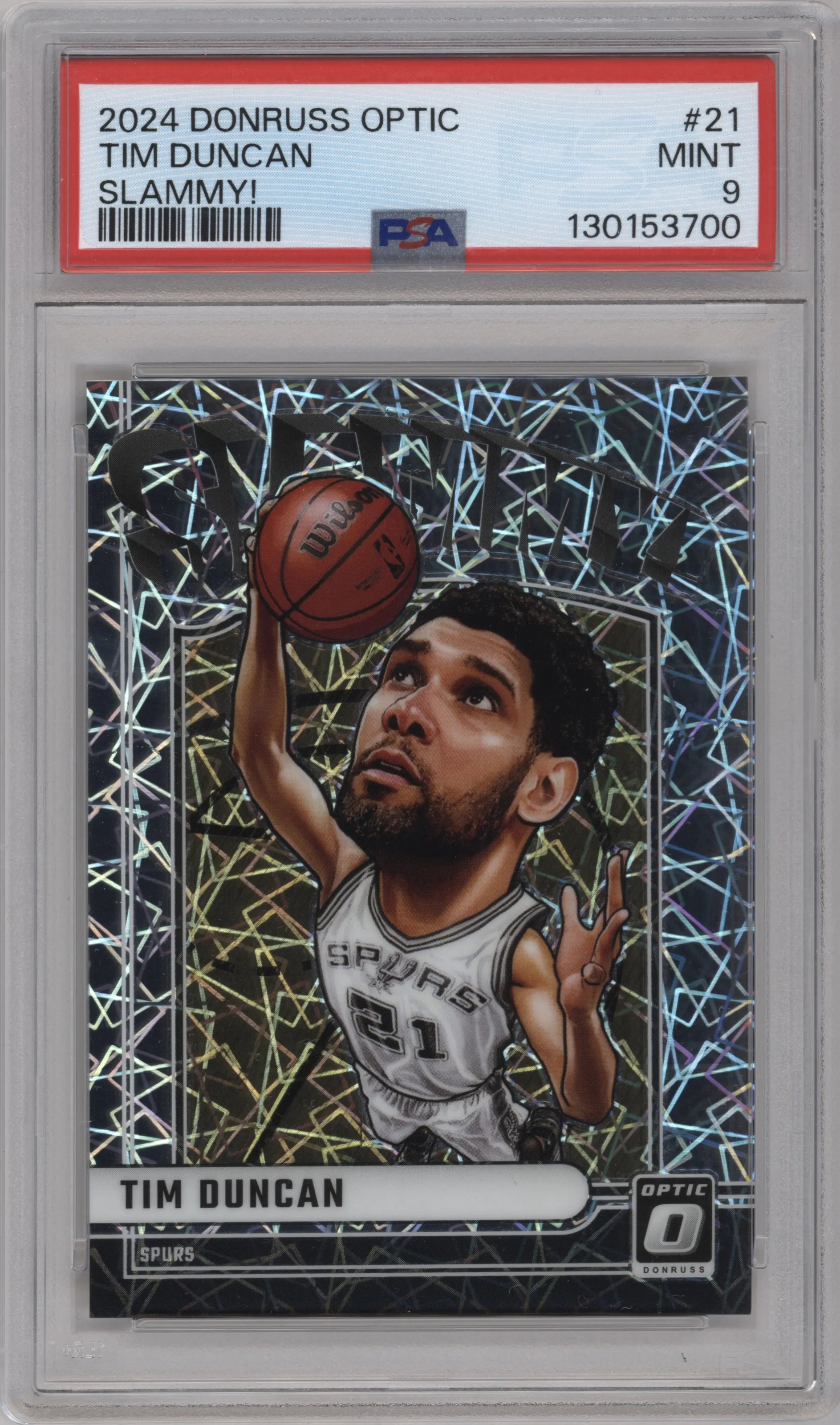 2024 Donruss Optic Slammy! Tim Duncan #21 PSA 9
