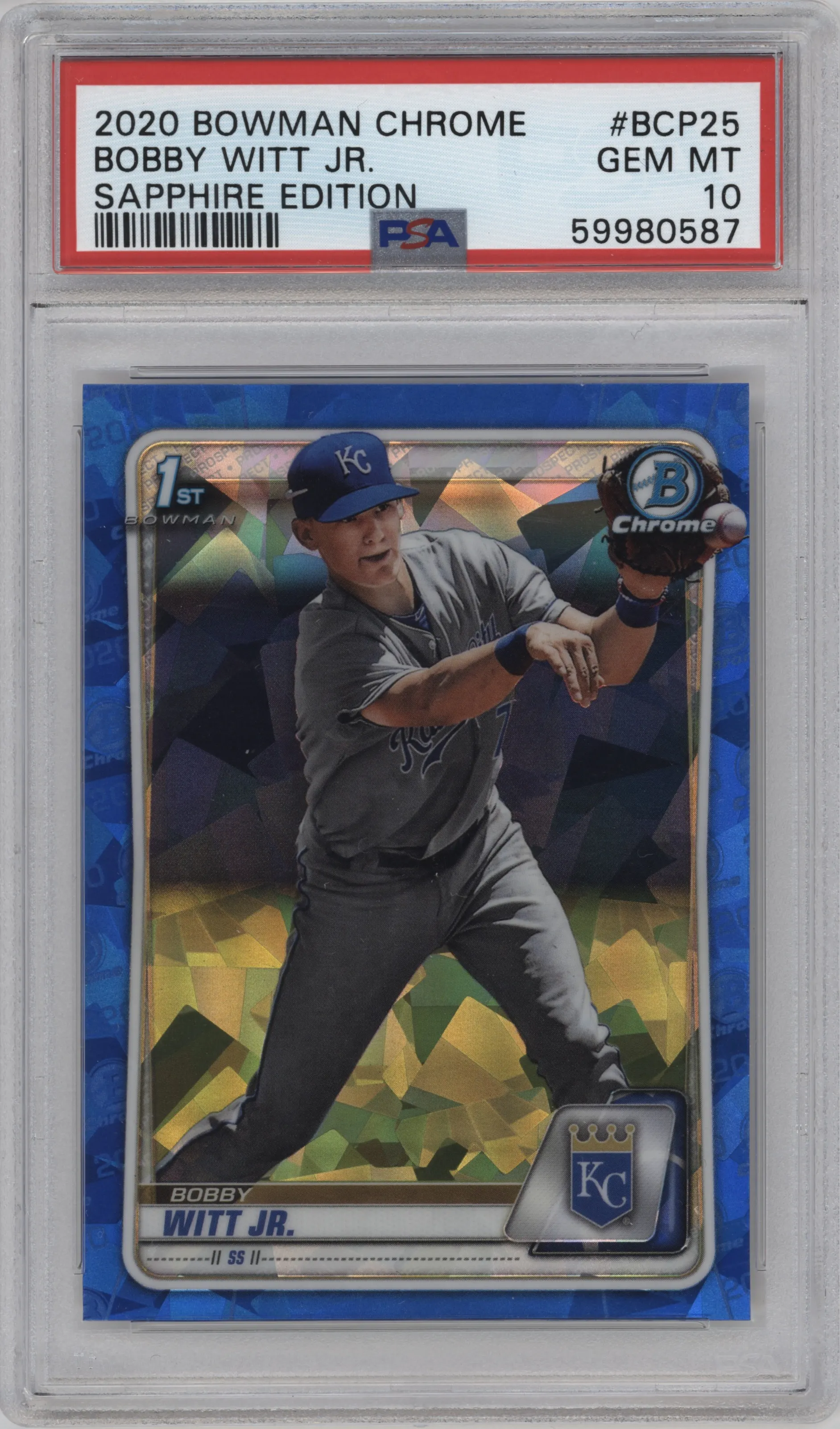 2020 Bowman Sapphire Edition Chr.Pros. Bobby Witt Jr. PSA 10