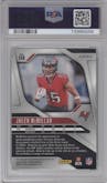 Jalen McMillan from the 2024 Panini Prizm set graded by PSA and given an overall grade of 10.