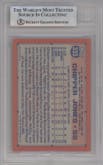 Chipper Jones from the 1991 Topps set featuring a Desert Shield parallel graded by Beckett and given an overall grade of 8.5.