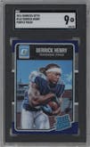 Derrick Henry from the 2016 Panini Donruss Optic set featuring a Purple parallel graded by SGC and given an overall grade of 9.