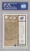 Ken Griffey Jr. from the 1989 Upper Deck set graded by PSA and given an overall grade of 10.