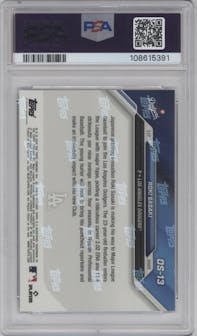 Roki Sasaki from the 2024-25 Topps Now Off-Season set graded by PSA and given an overall grade of 9.