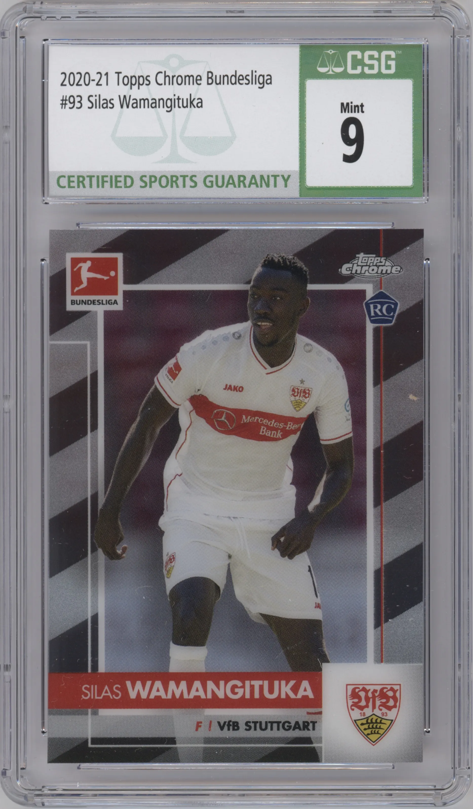 2020 Topps Chrome Bundesliga Silas Wamangituka CGC 9