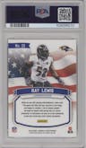 Ray Lewis from the 2016 Panini Rookies & Stars set featuring a Gold parallel graded by PSA and given an overall grade of 10.