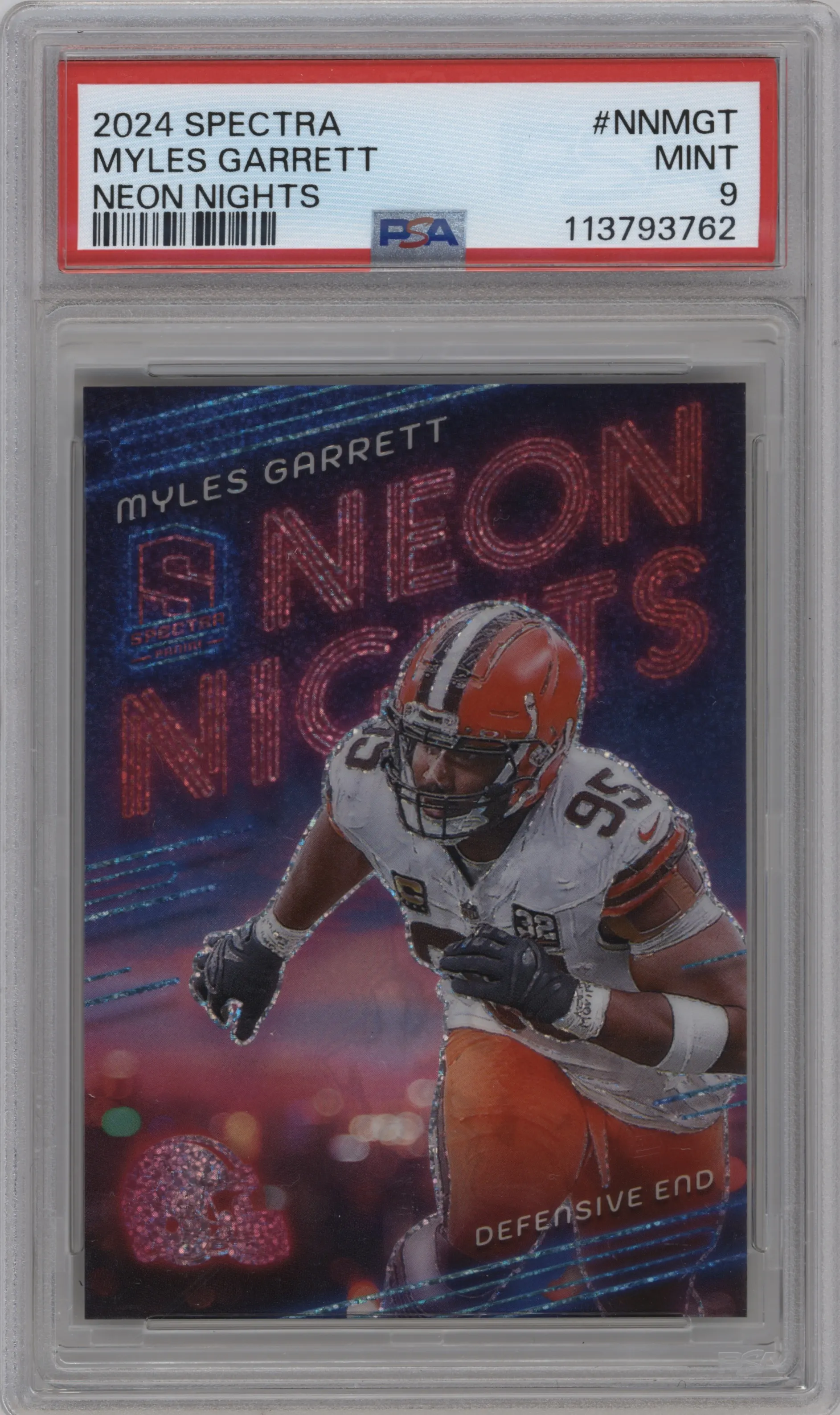 2024 Panini Spectra Neon Nights Myles Garrett #NN-MGT PSA 9